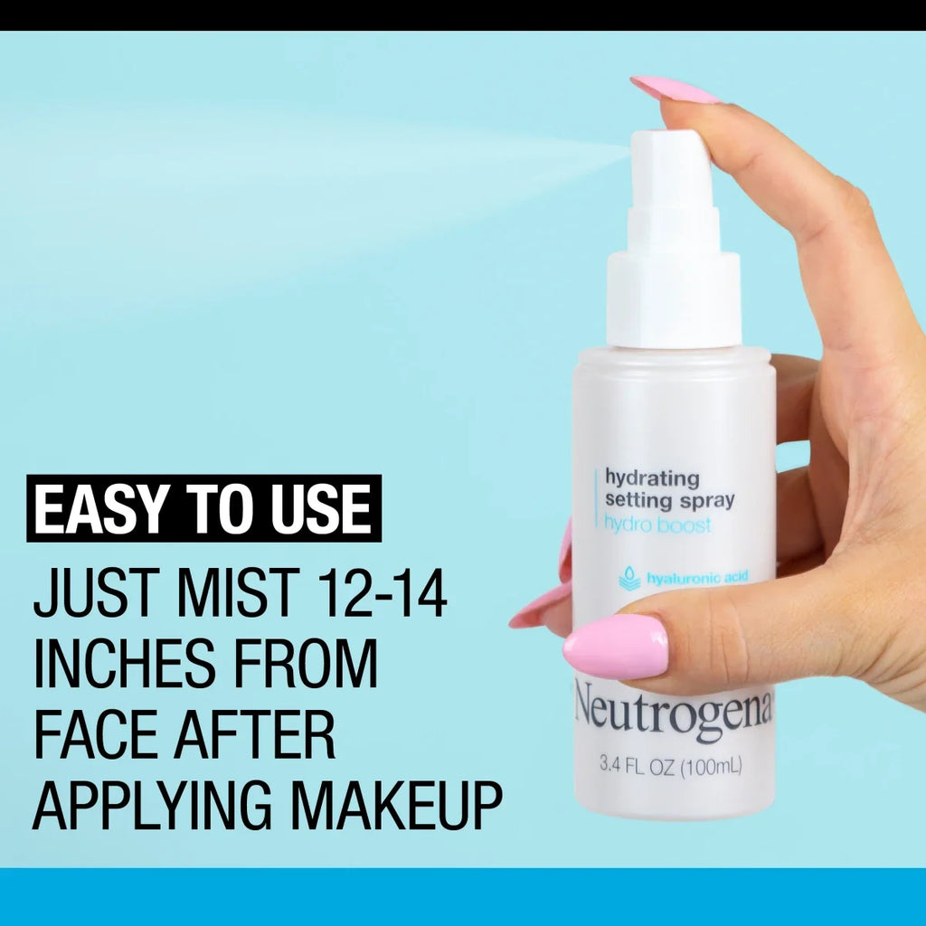 Neutrogena Hydro Boost Hydrating | 3.4 Fl. Oz Makeup Setting Spray | Hyaluronic Acid