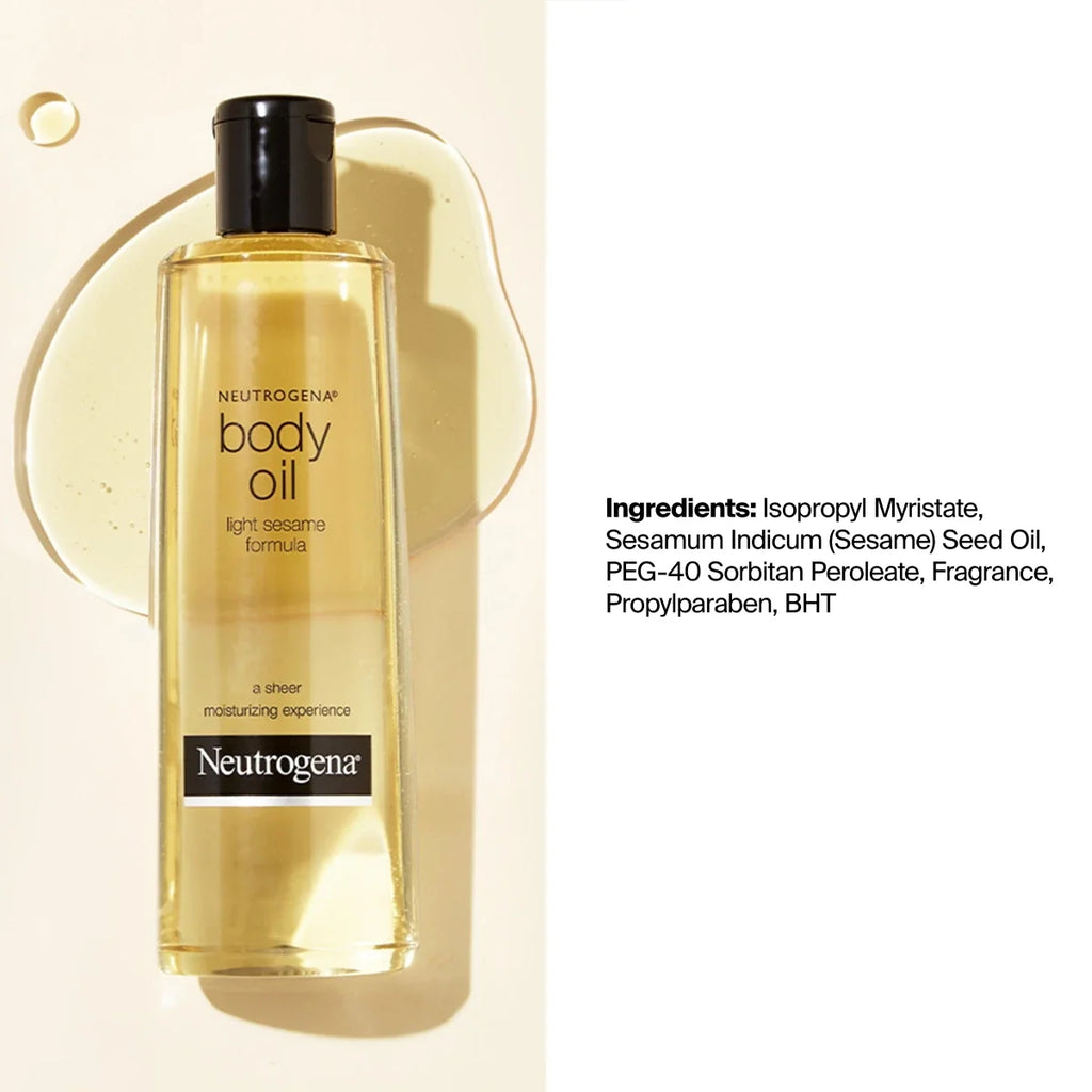Neutrogena Body Oil Light — Light Sesame Formula for Dry Skin, 16 Fl. Oz