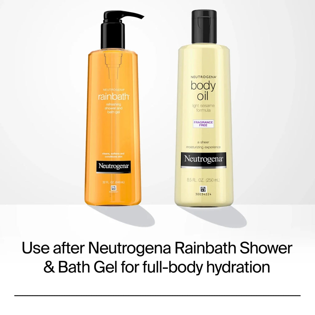 Neutrogena Body Oil Light — Fragrance Free Sesame Moisturizer, 8.5 Fl. Oz