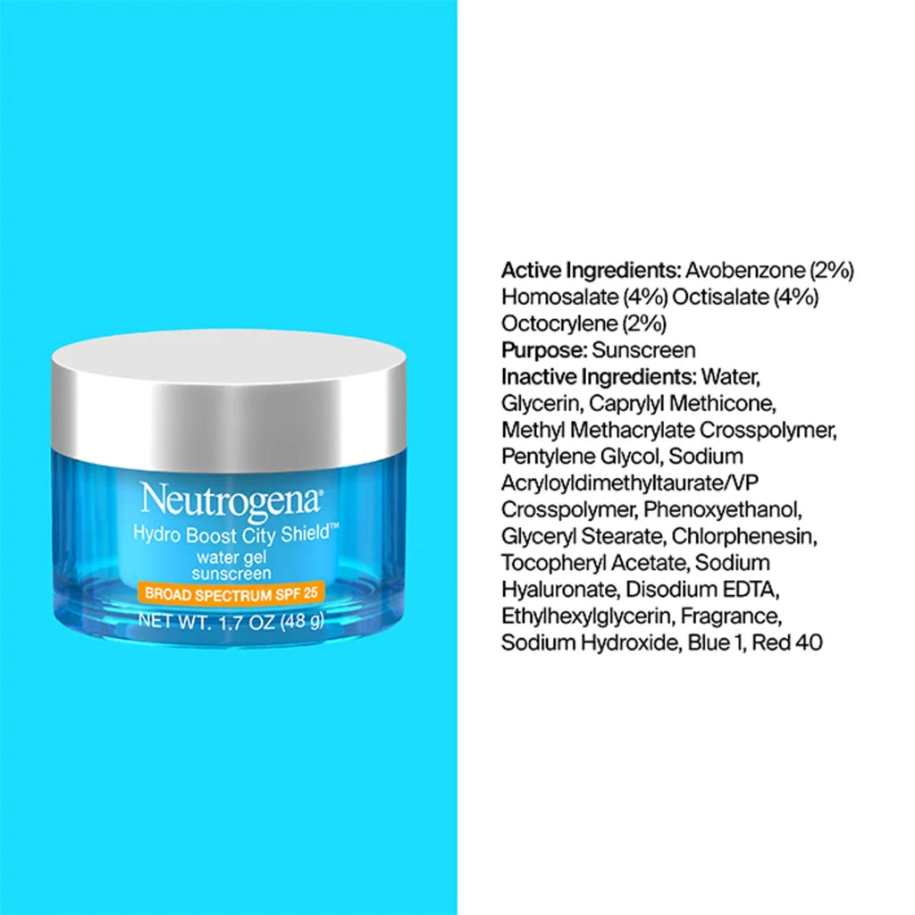 Neutrogena Hydro Boost City Shield | Broad Spectrum SPF 25 Water Gel | 1.7 Oz