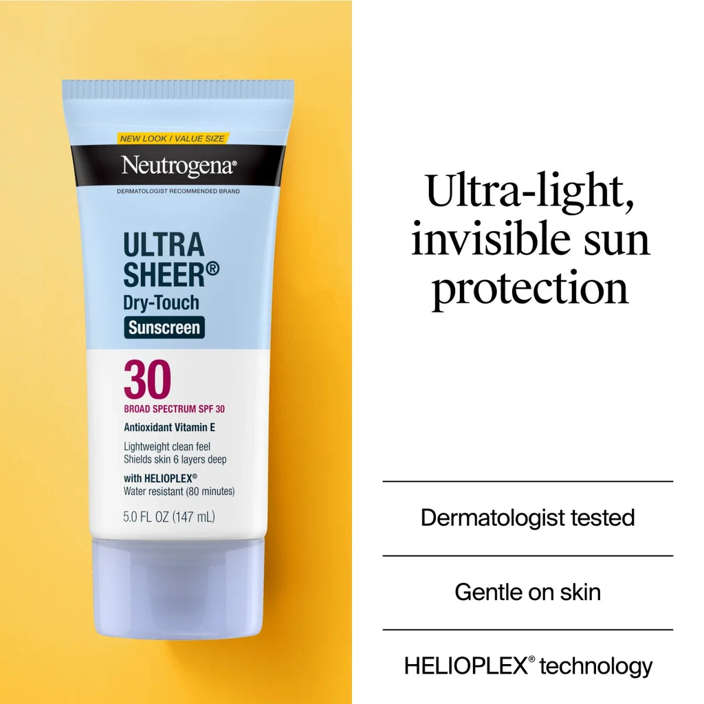 Neutrogena Ultra Sheer Dry-Touch | SPF 30 | Broad Spectrum Sunscreen Lotion | 5 Fl. Oz