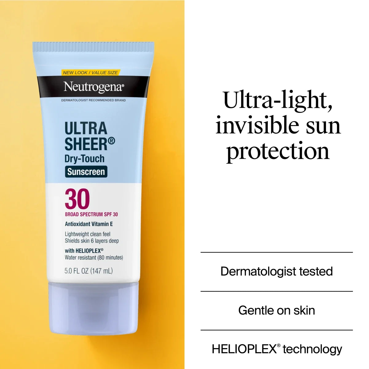 Neutrogena Ultra Sheer Dry-Touch | SPF 30 | Broad Spectrum Sunscreen Lotion | 5 Fl. Oz