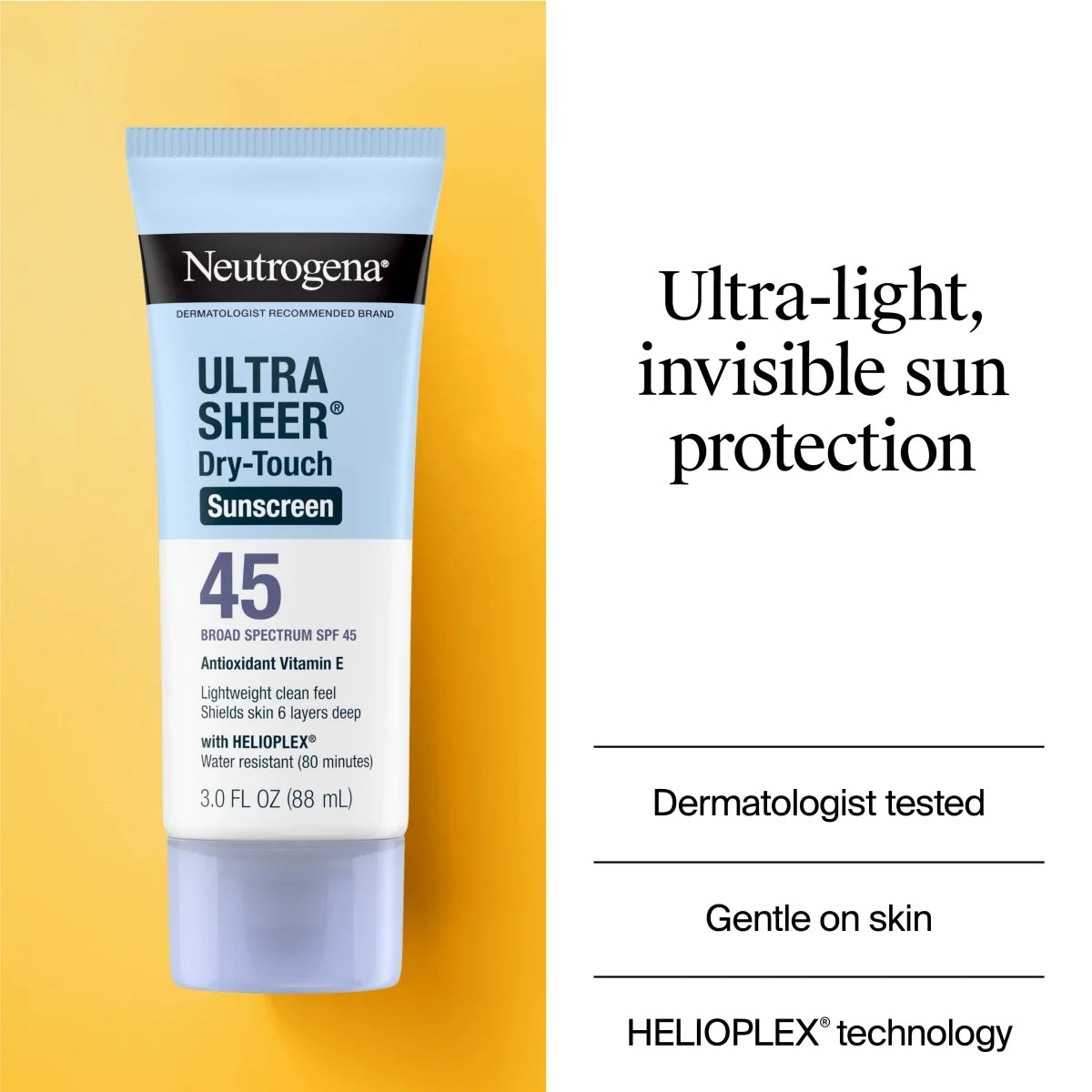 Neutrogena Ultra Sheer Dry-Touch | SPF 45 | Broad Spectrum Sunscreen Lotion | 3 Fl. Oz