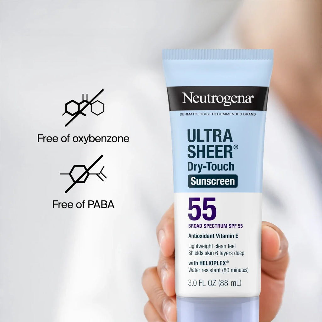Neutrogena Ultra Sheer Dry-Touch | SPF 55 | Broad Spectrum Sunscreen Lotion | 3 Fl. Oz