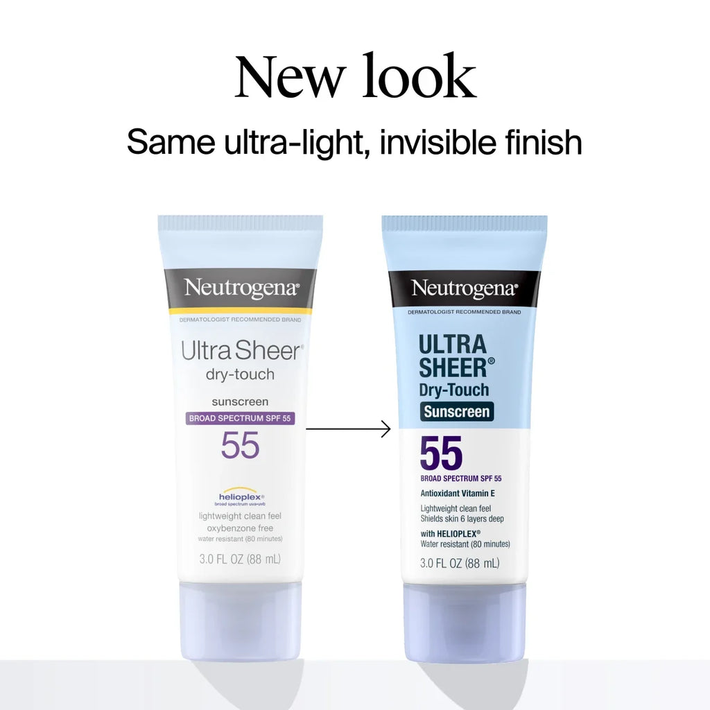 Neutrogena Ultra Sheer Dry-Touch | SPF 55 | Broad Spectrum Sunscreen Lotion | 3 Fl. Oz
