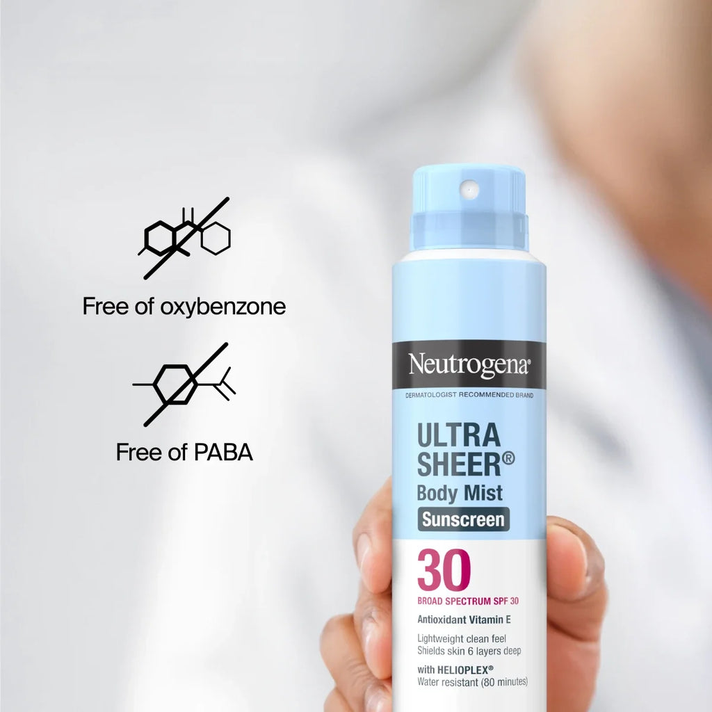 Neutrogena Ultra Sheer Body Mist Sunscreen Spray, Broad Spectrum SPF 30, 5 Oz