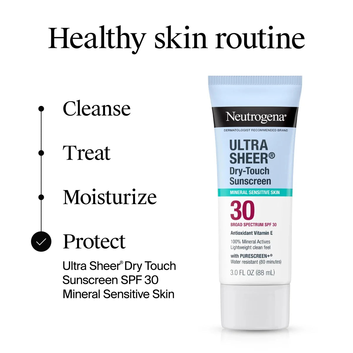 Neutrogena Mineral Ultra Sheer — SPF 30 Dry-Touch Sunscreen Lotion | 3.0 Fl. Oz