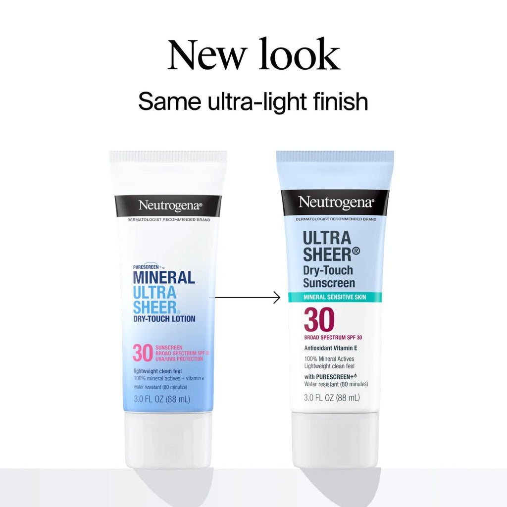 Neutrogena Mineral Ultra Sheer — SPF 30 Dry-Touch Sunscreen Lotion | 3.0 Fl. Oz