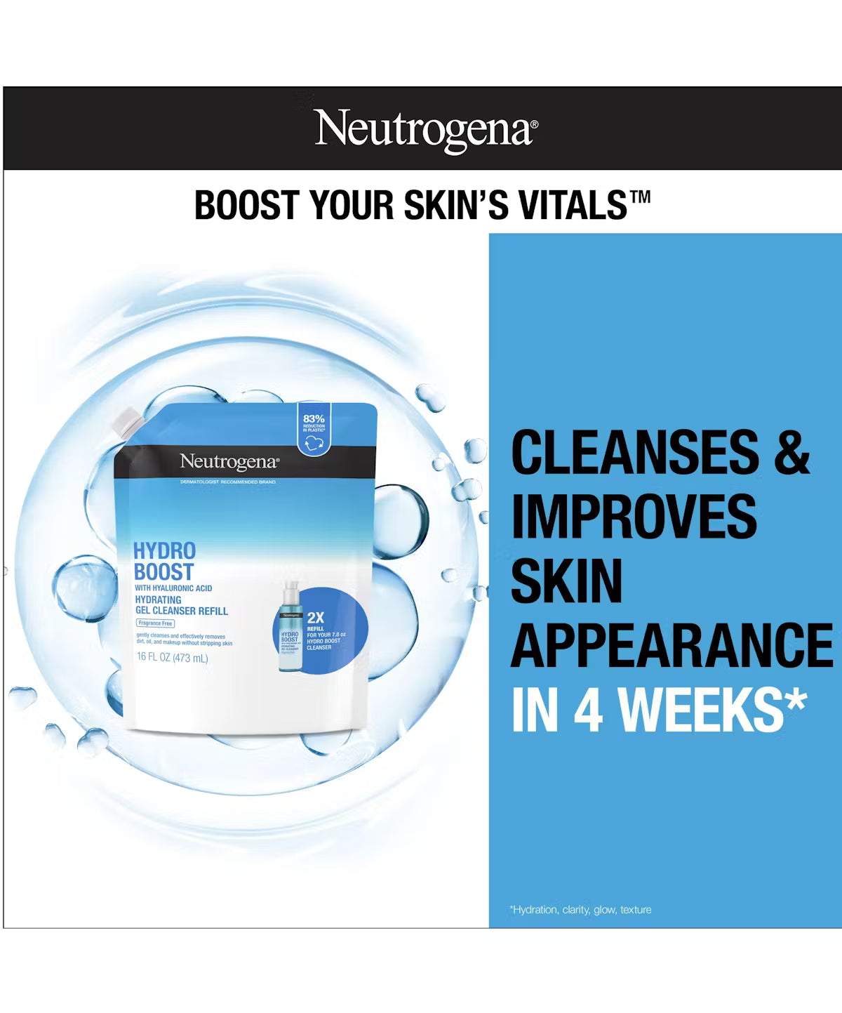 Fragrance-Free Refill Pouch | Neutrogena Hydro Boost Cleansing Gel | Hydrating Face Wash