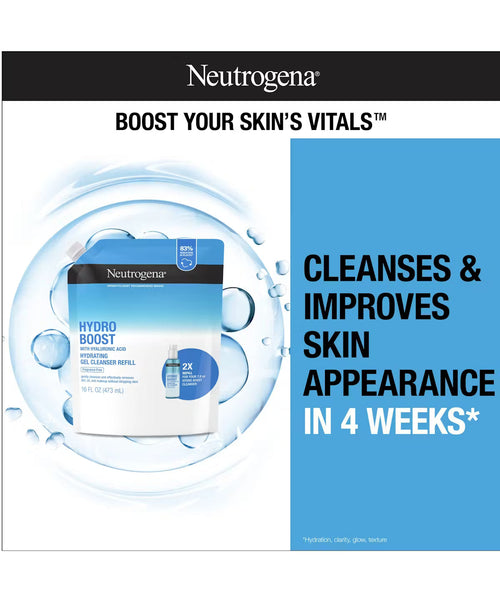 Fragrance-Free Refill Pouch | Neutrogena Hydro Boost Cleansing Gel | Hydrating Face Wash