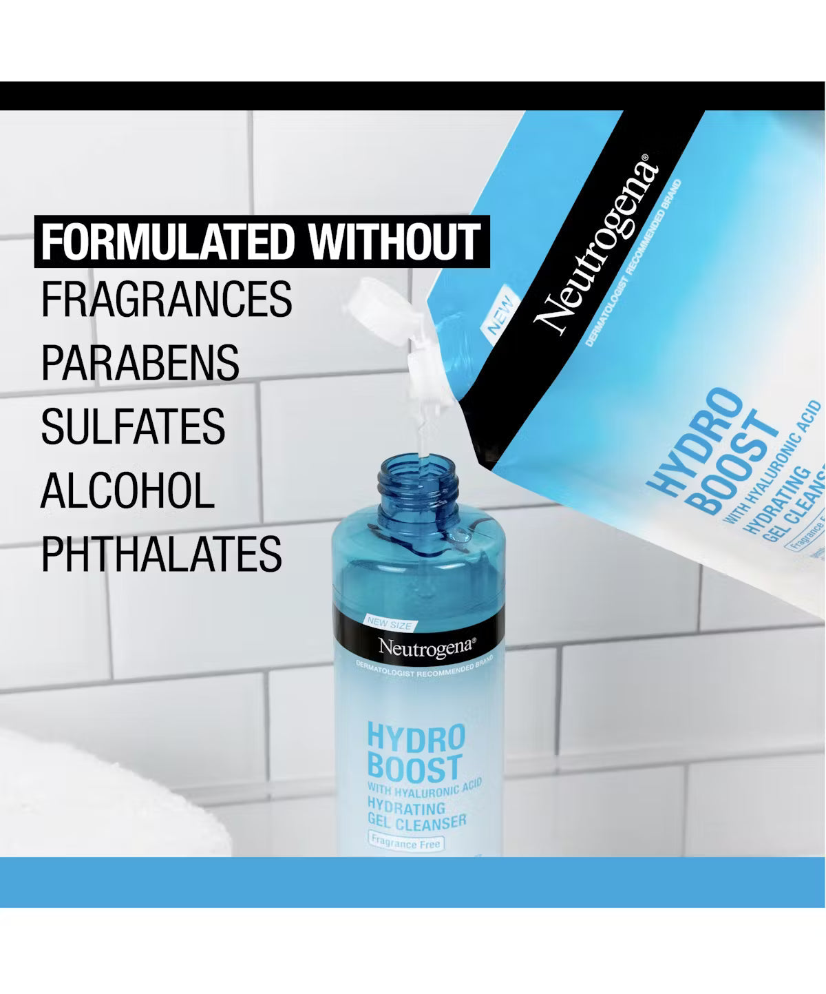 Fragrance-Free Refill Pouch | Neutrogena Hydro Boost Cleansing Gel | Hydrating Face Wash