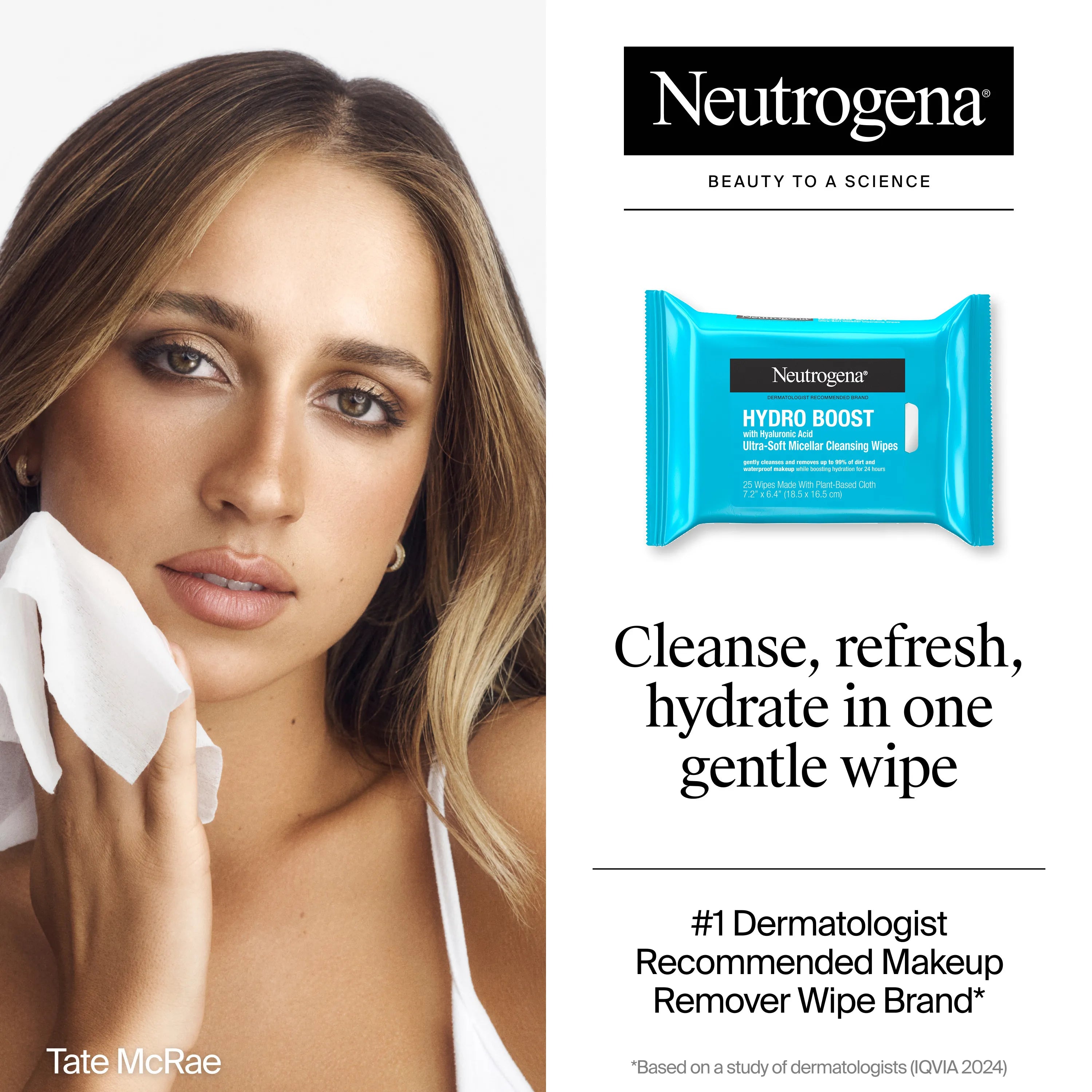 Neutrogena Hydration Boost Cleansing | Hyaluronic Acid Gel Cleanser + Wipes Duo
