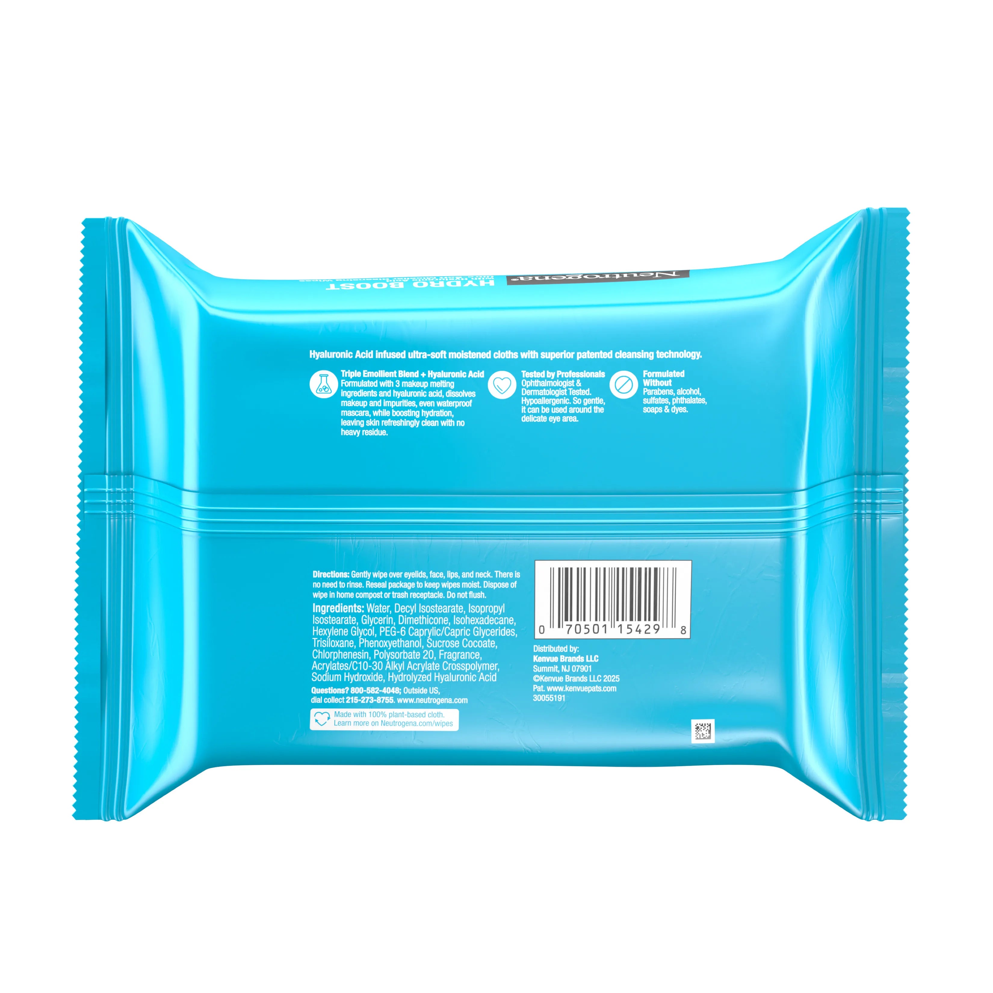 Neutrogena Hydration Boost Cleansing | Hyaluronic Acid Gel Cleanser + Wipes Duo
