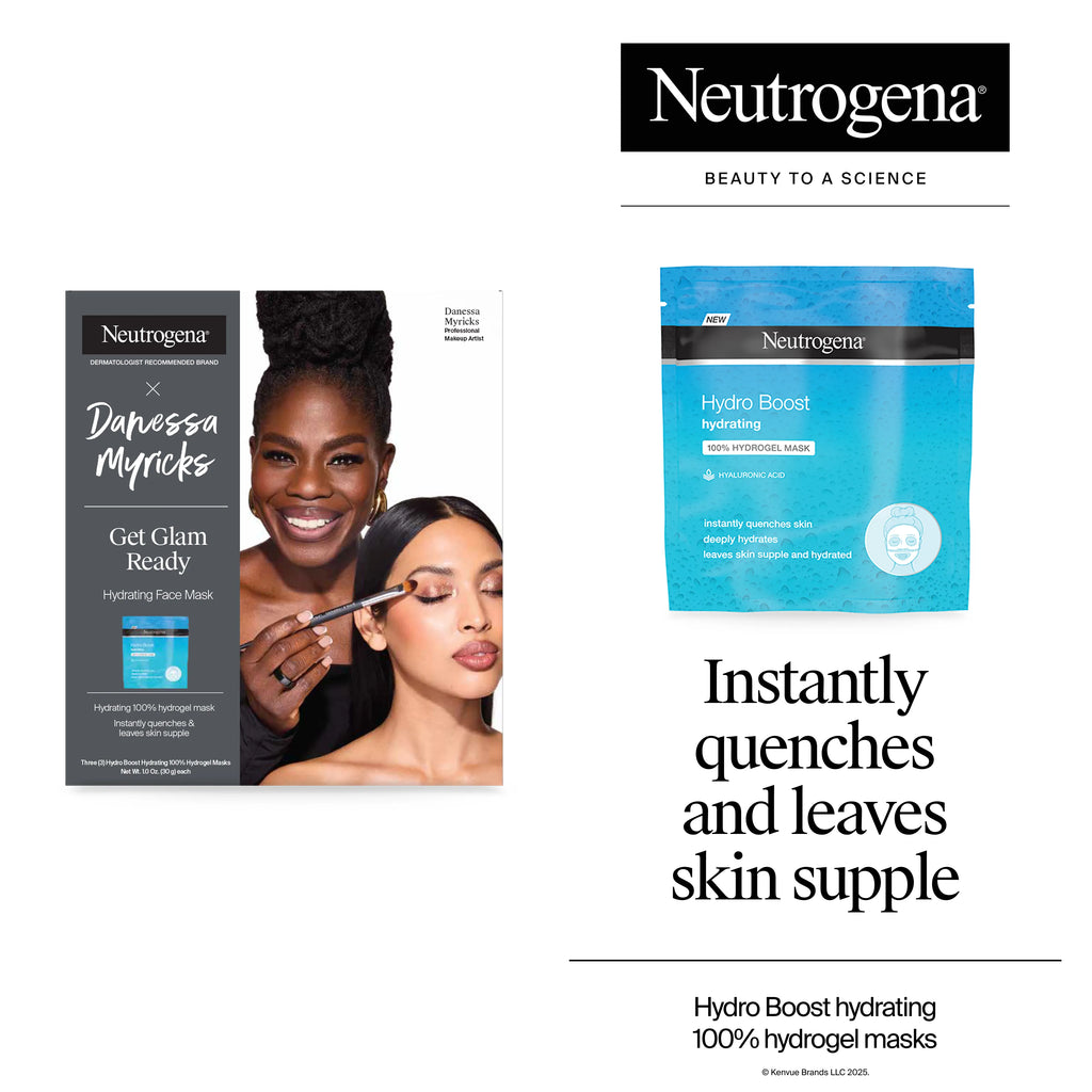 Neutrogena x Danessa Myricks ‘Get Glam Ready’ Hydro Boost Hydro Gel Masks, 3 Pack