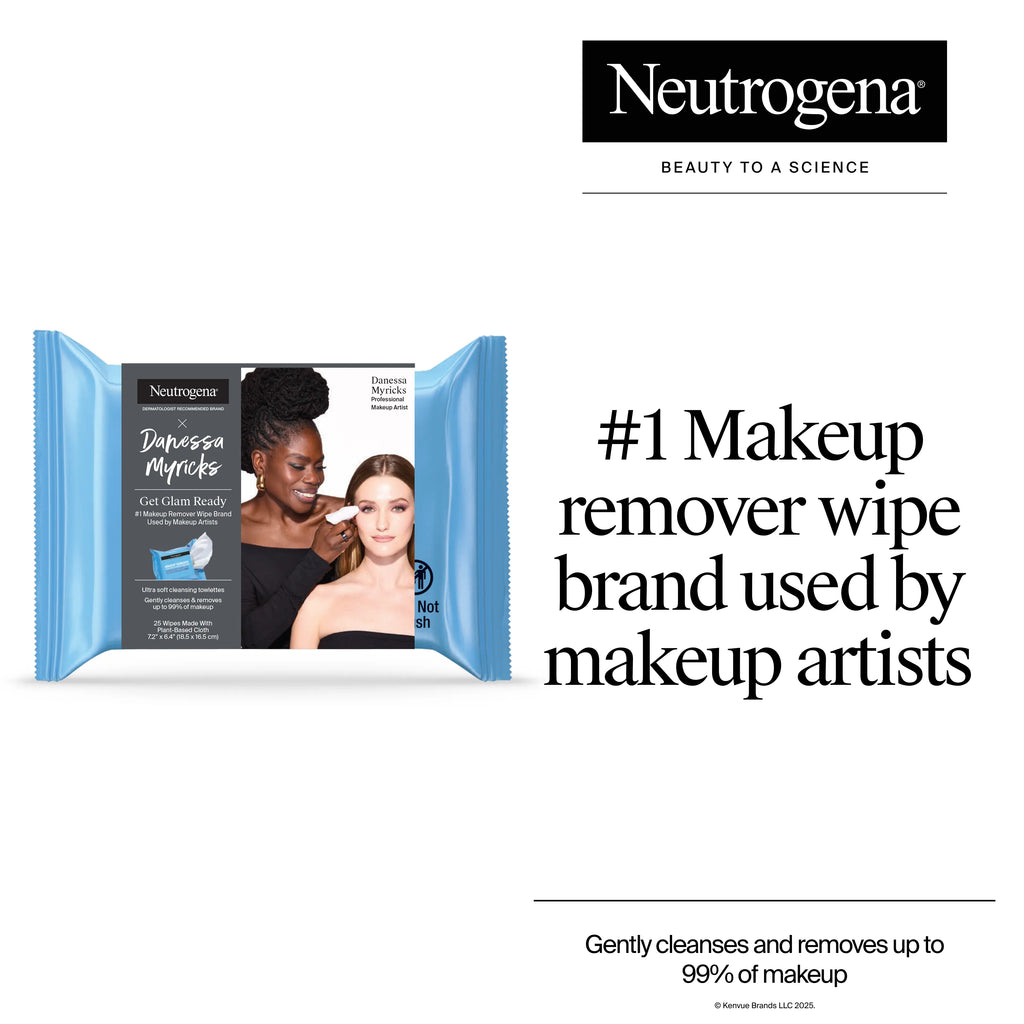 Neutrogena x Danessa Myricks 'Get Glam Ready' Makeup Remover Wipes, 25 Count