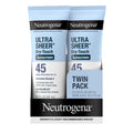 Neutrogena Ultra Sheer Dry-Touch | SPF 45 Broad Spectrum Lotion | Pack of 2, 3 Fl. Oz