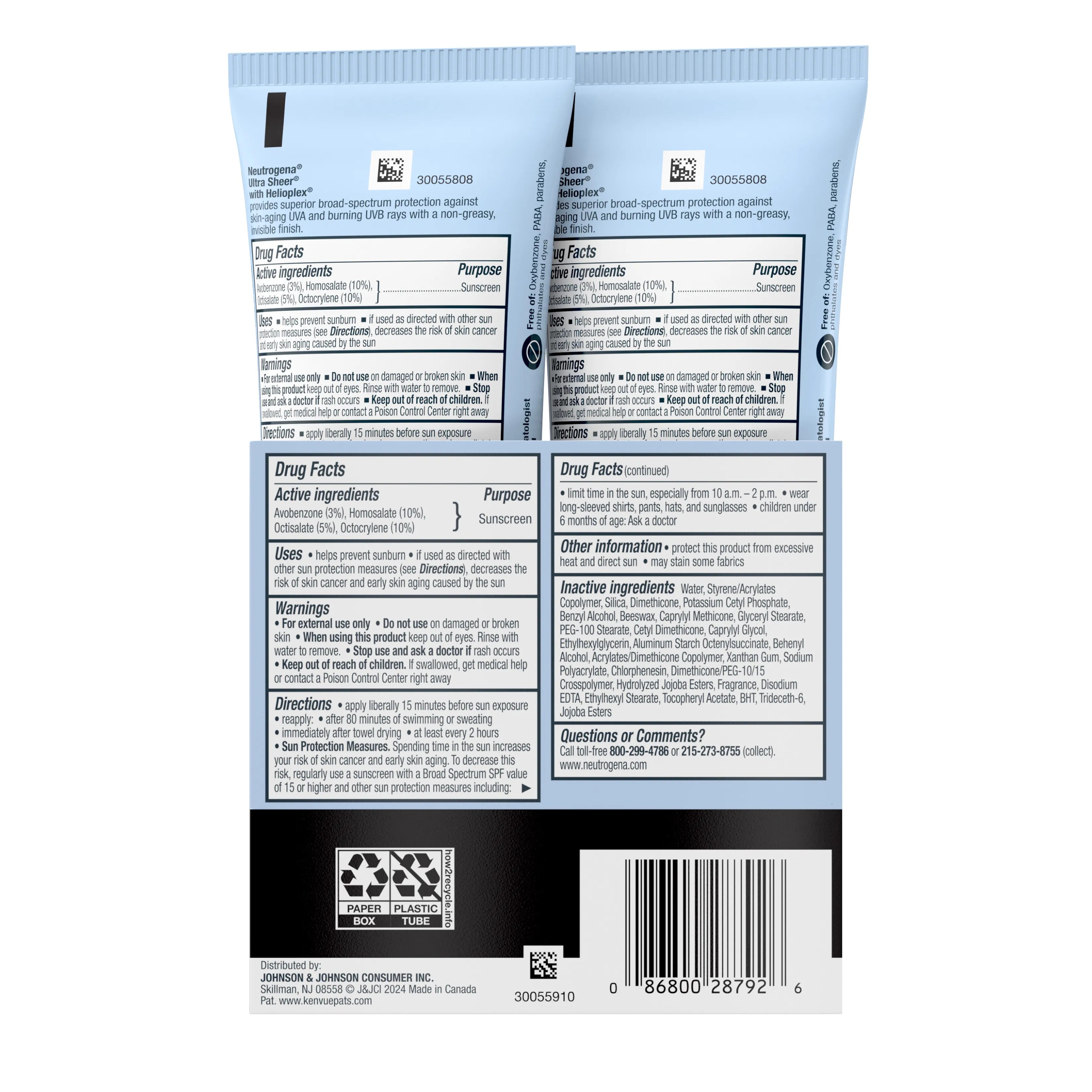 Neutrogena Ultra Sheer Dry-Touch | SPF 45 Broad Spectrum Lotion | Pack of 2, 3 Fl. Oz
