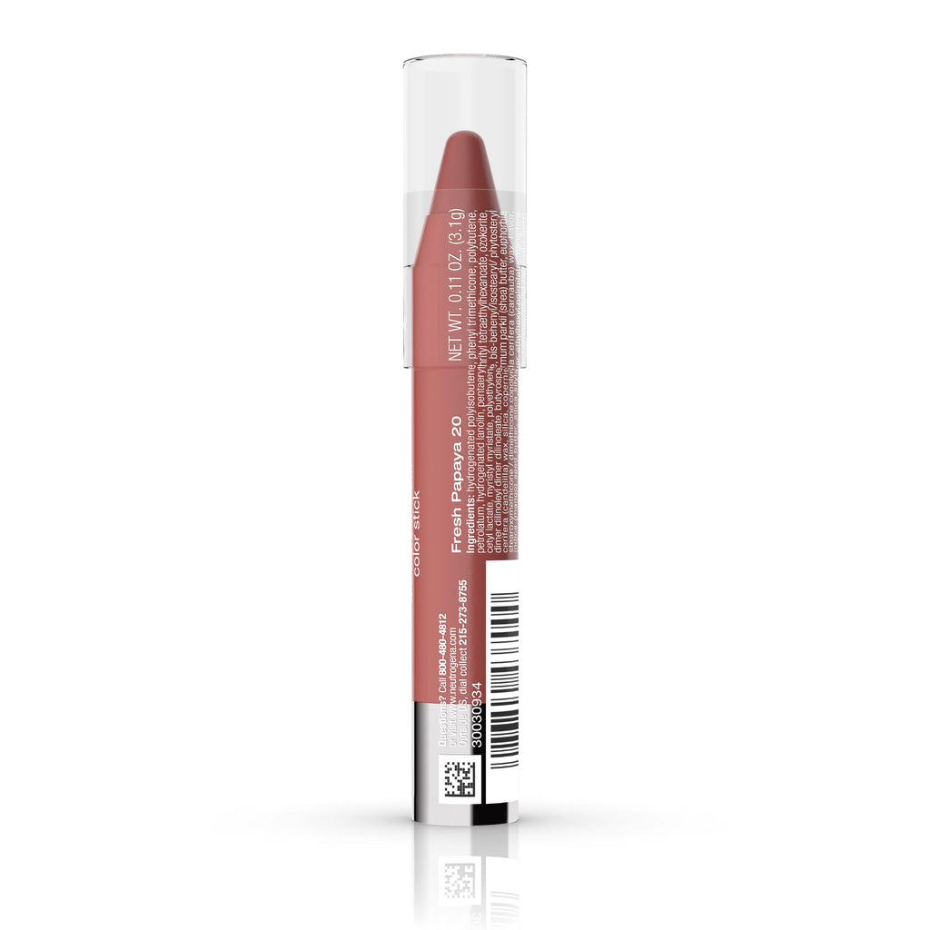 Neutrogena MoistureSmooth Color Stick - Fresh Papaya (20) — Shea Butter Balm-Like Lip Color
