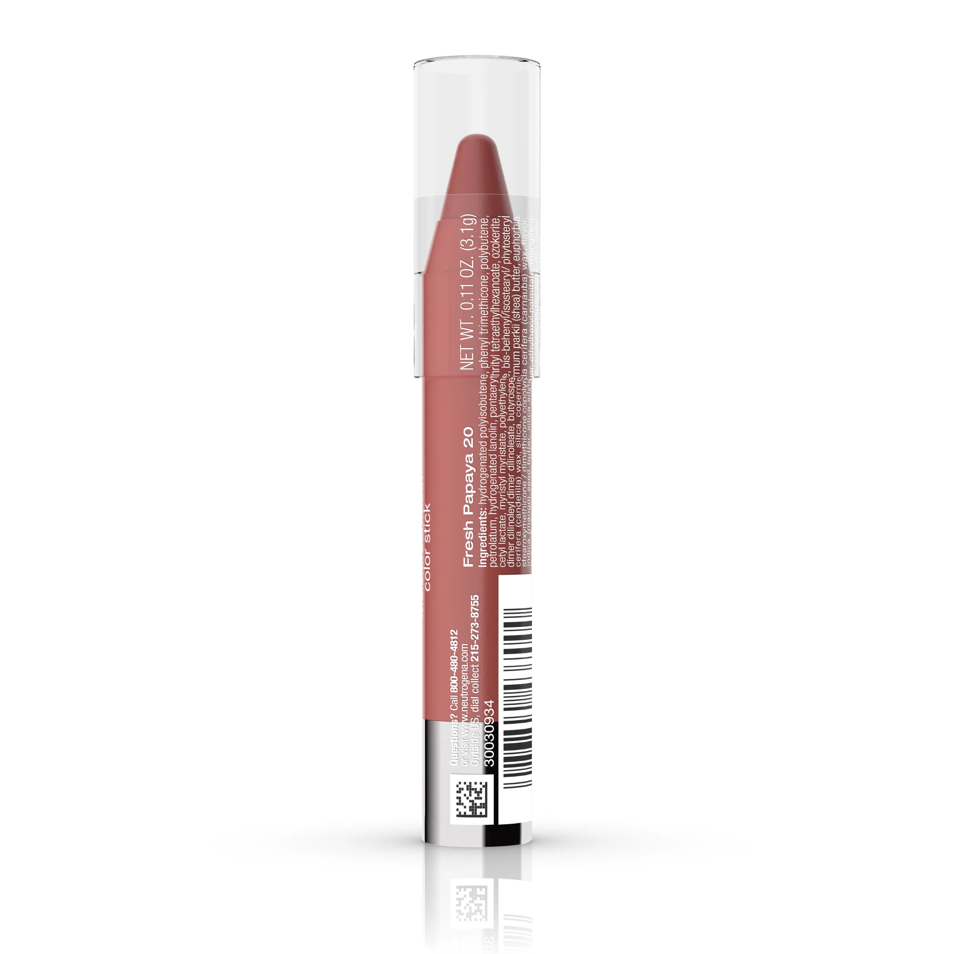 Neutrogena MoistureSmooth Color Stick - Fresh Papaya (20) — Shea Butter Balm-Like Lip Color