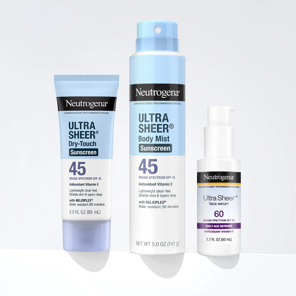Neutrogena Ultra Sheer Dry-Touch | SPF 45 Broad Spectrum Lotion | Pack of 2, 3 Fl. Oz