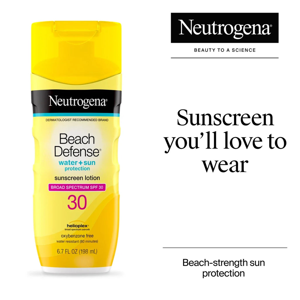 Neutrogena Beach Defense Sunscreen Lotion — Broad Spectrum SPF 30, 6.7 Fl. Oz