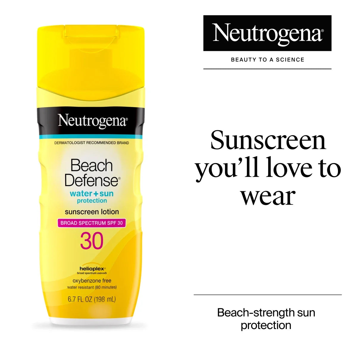Neutrogena Beach Defense Sunscreen Lotion — Broad Spectrum SPF 30, 6.7 Fl. Oz