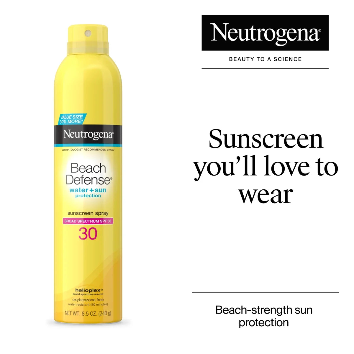 Neutrogena Beach Defense Water + Sun Protection — Sunscreen Spray / Broad Spectrum SPF 30