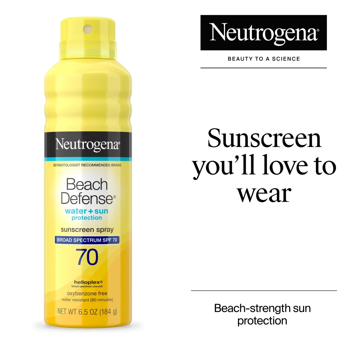 Neutrogena Beach Defense Water + Sun Protection — Broad Spectrum SPF 70 Spray Sunscreen