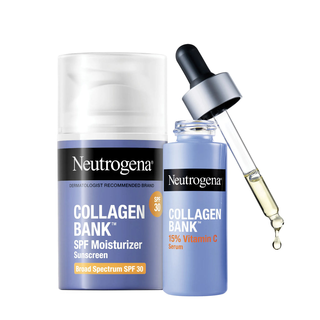 Neutrogena 2-step Collagen Boosting | SPF 30 Moisturizer + 15% Vitamin C Glow Serum