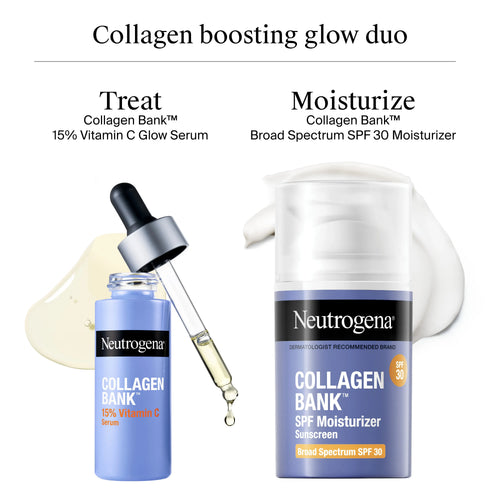 Neutrogena 2-step Collagen Boosting | SPF 30 Moisturizer + 15% Vitamin C Glow Serum