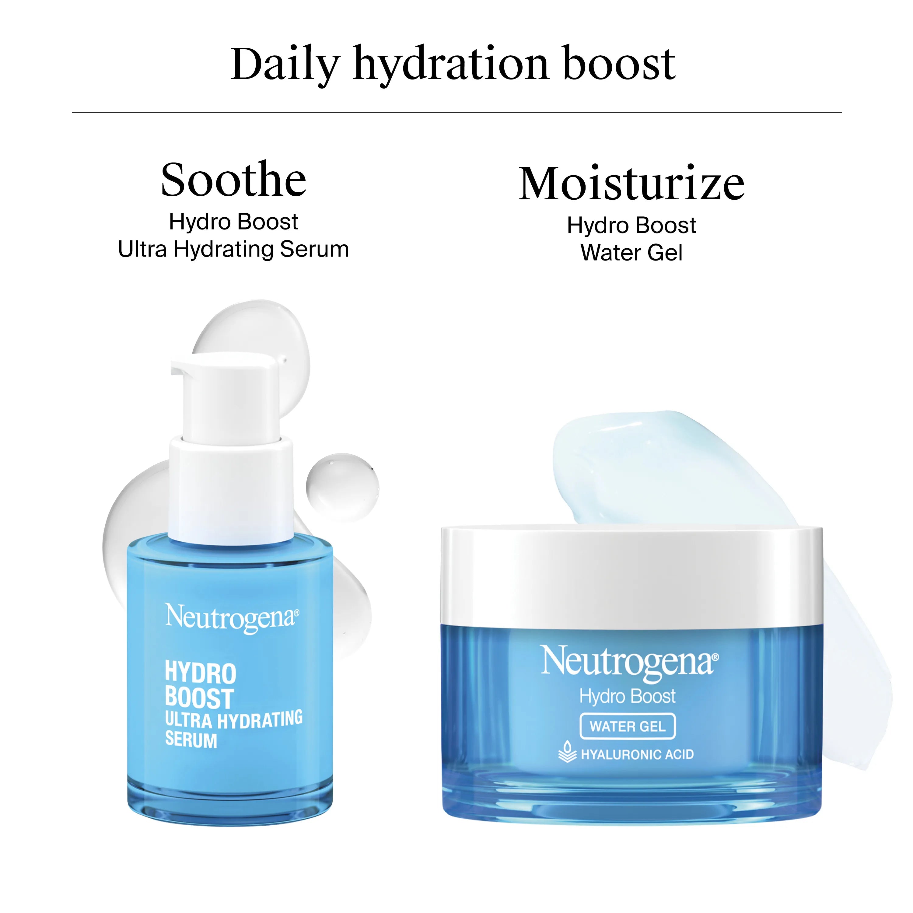 Neutrogena Daily Hydration Boost | Hydro Boost Hydrating Serum + Water Gel Duo