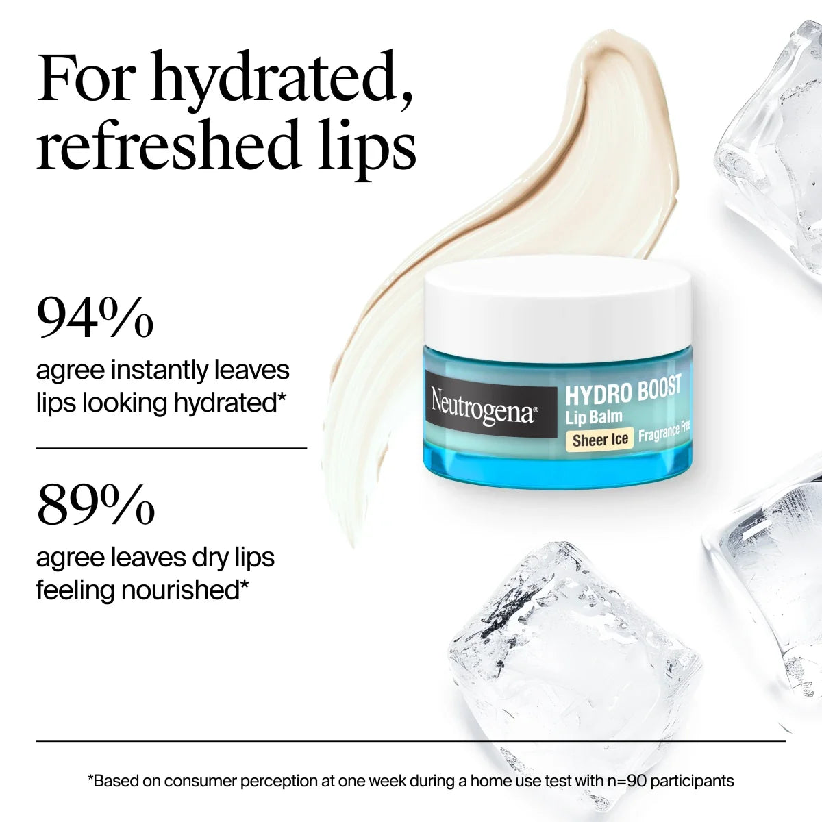 Neutrogena Hydro Boost Hyaluronic | Sheer Ice Lip Balm | Fragrance Free | 0.5 Oz