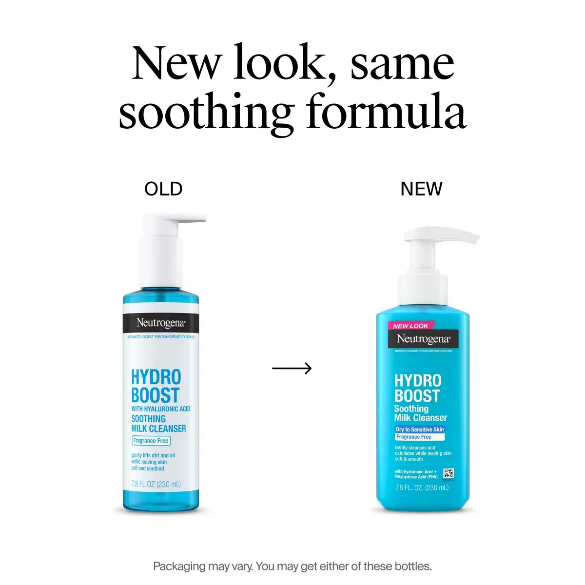 Neutrogena Hydro Boost Soothing Fragrance Free | Milk Cleanser | 7.8 Fl. Oz