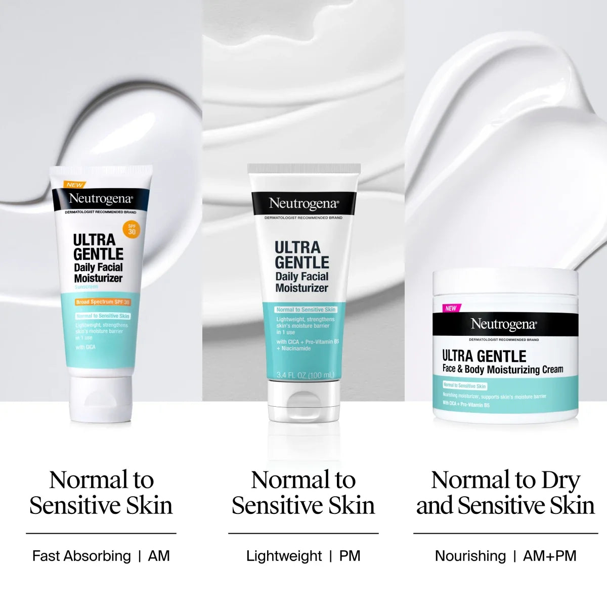 Neutrogena Ultra Gentle Daily | Lightweight Facial Moisturizer | Broad Spectrum SPF 30 | 3.4 Fl. Oz
