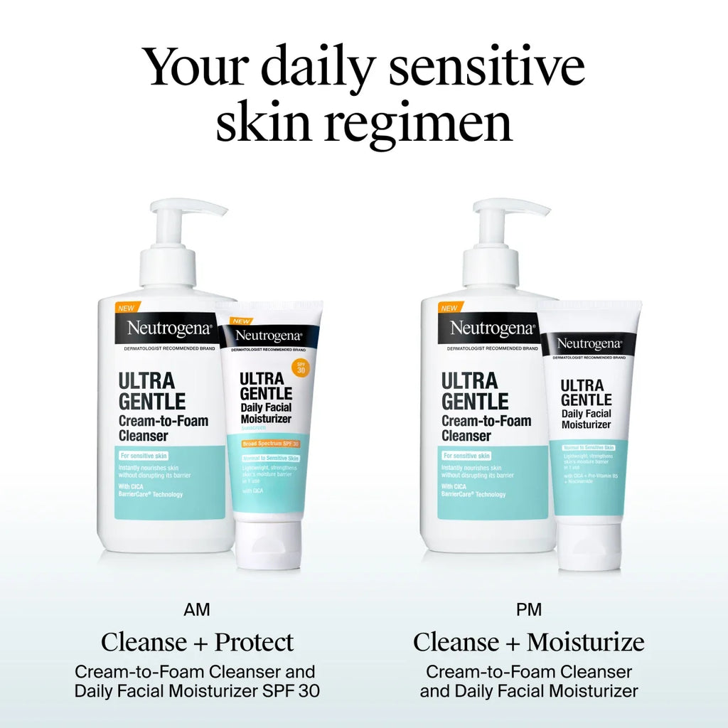 Neutrogena Ultra Gentle Daily | Lightweight Facial Moisturizer | Broad Spectrum SPF 30 | 3.4 Fl. Oz