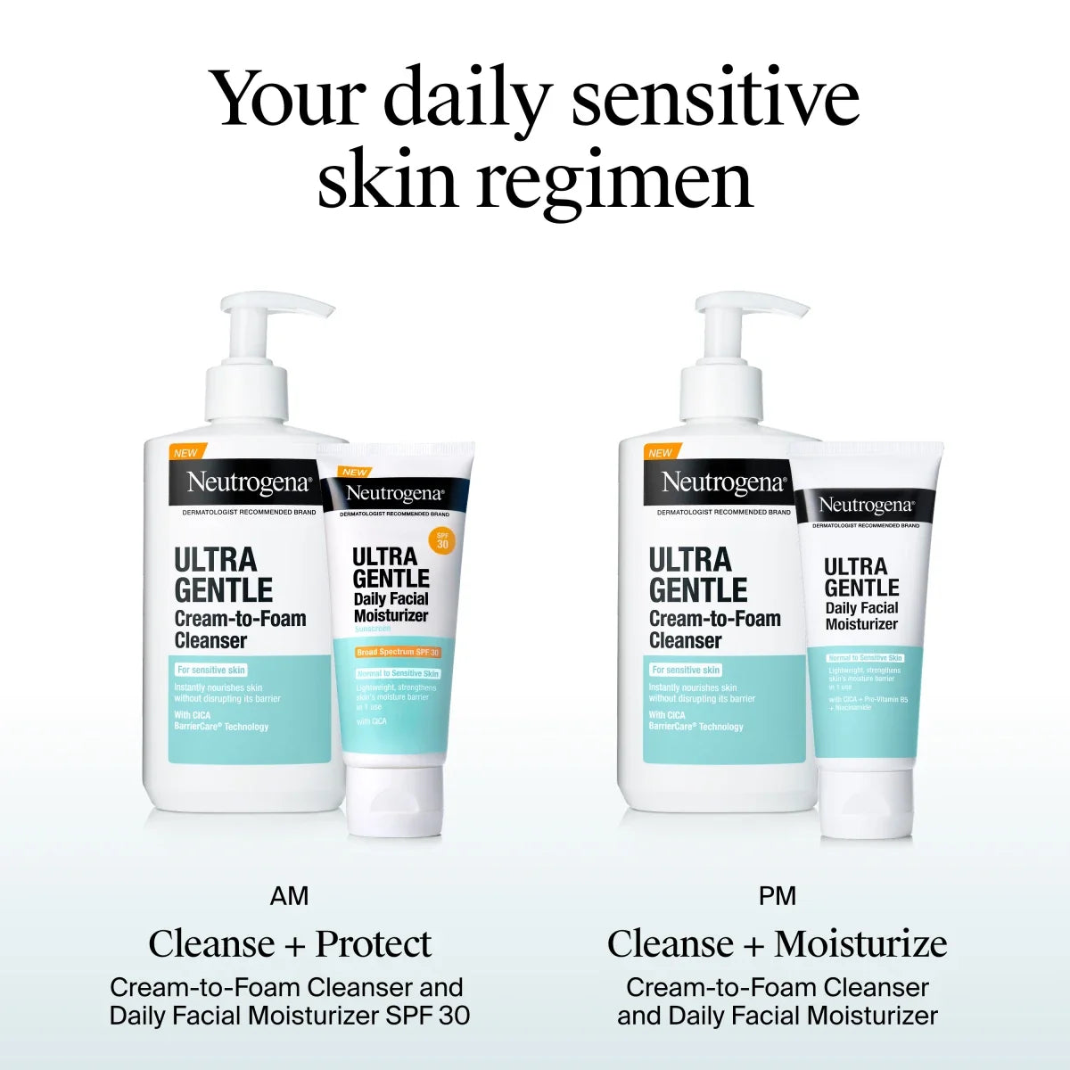 Neutrogena Ultra Gentle Daily | Lightweight Facial Moisturizer | Broad Spectrum SPF 30 | 3.4 Fl. Oz