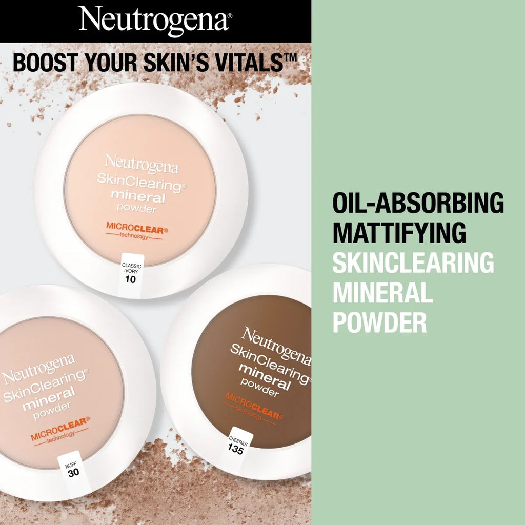 Neutrogena SkinClearing Mineral Powder - Salicylic Acid Acne Makeup, Classic Ivory (10)