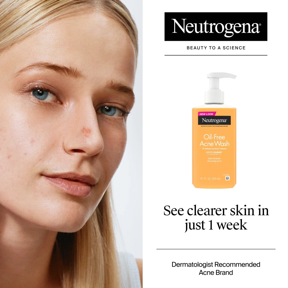 Neutrogena Oil-Free Acne Wash | 9.1 Fl. Oz | Super Size