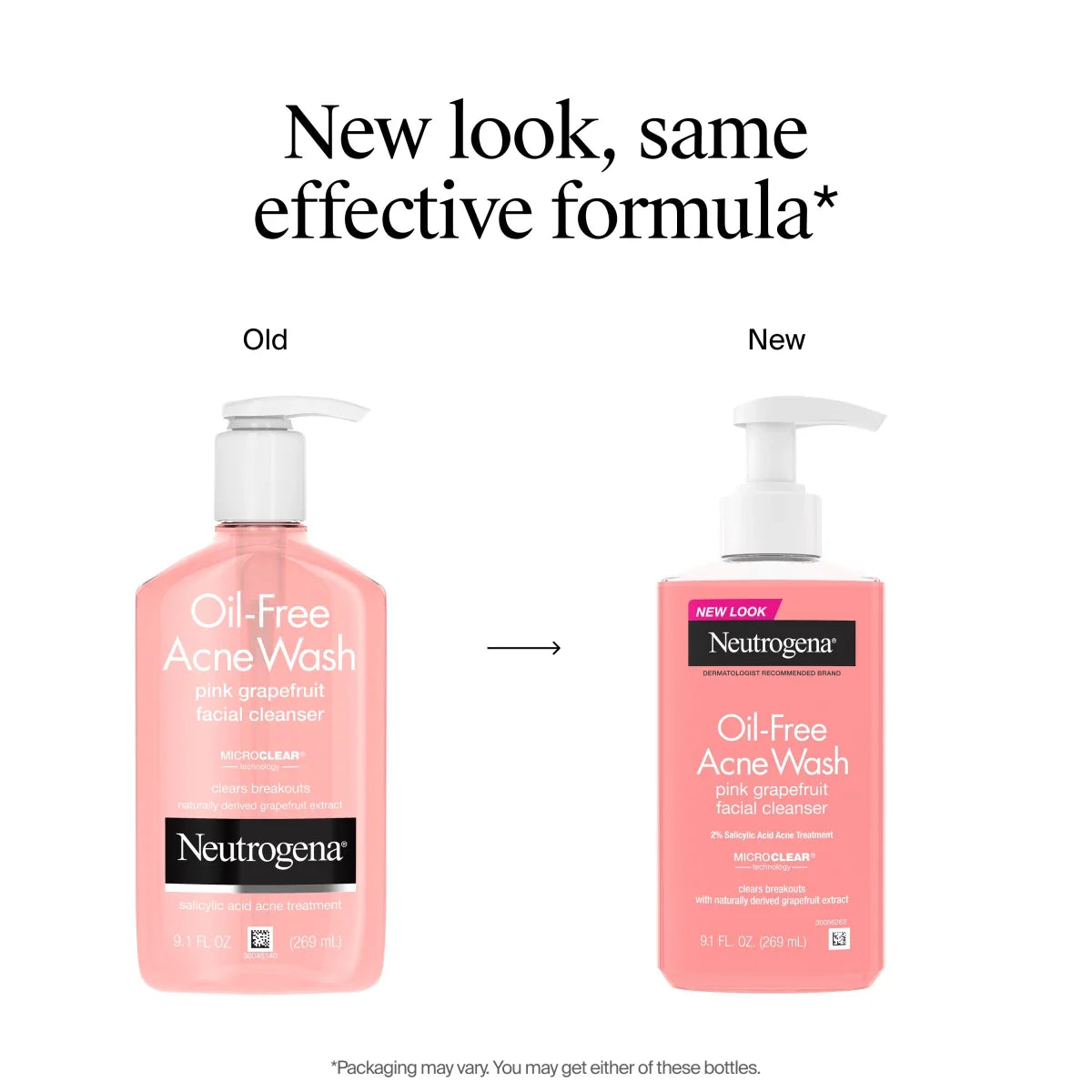 Pink Grapefruit Facial Cleanser | Neutrogena Oil-Free Acne Wash | 9.1 Fl. Oz