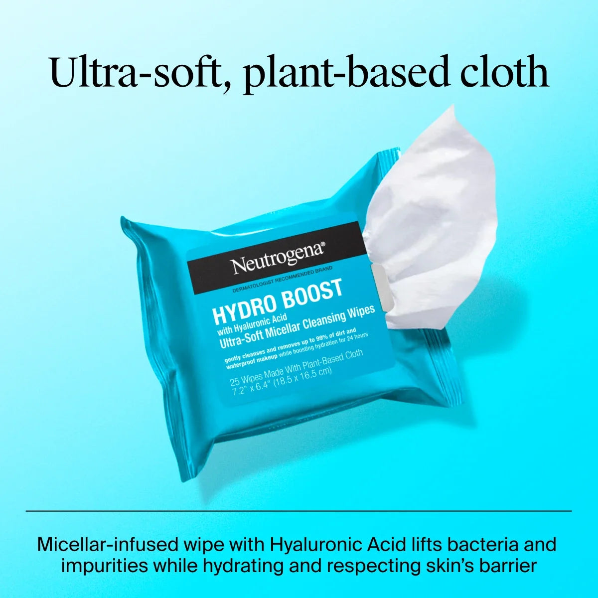 Neutrogena Hydro Boost Ultra-Soft — Micellar Makeup Remover Wipes, 25 Count