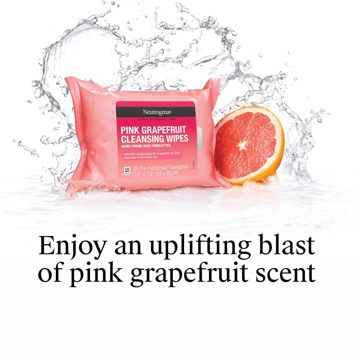 Neutrogena Oil-Free Cleansing Wipes | 25 Count | Pink Grapefruit