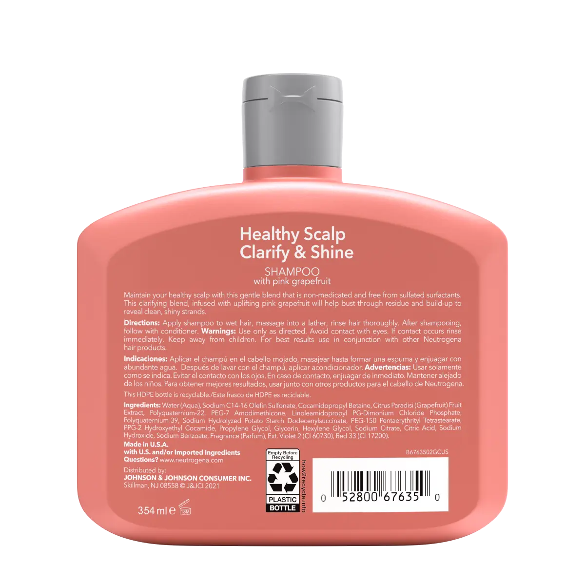 Neutrogena Healthy Scalp Clarify | 12 fl oz | Shine Shampoo — Pink Grapefruit
