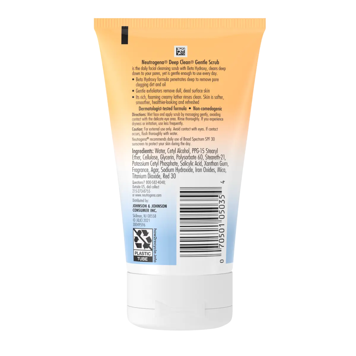 Neutrogena Deep Clean Gentle — Oil-Free Exfoliating Scrub with Beta Hydroxy Acid, 4.2 Fl. Oz