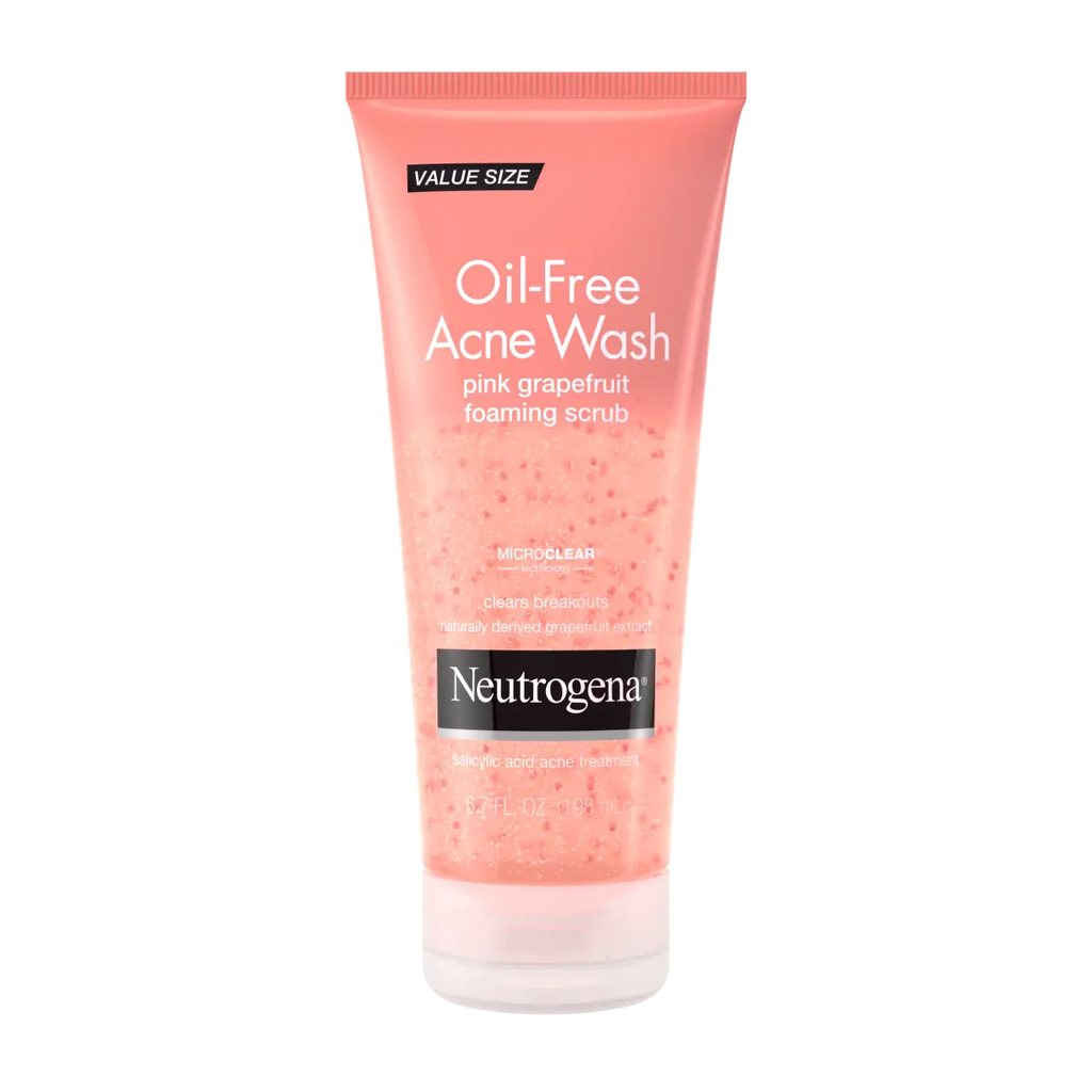 Neutrogena Oil-Free Acne Wash | 6.7 Fl. Oz | Pink Grapefruit Acne Wash Foaming Scrub