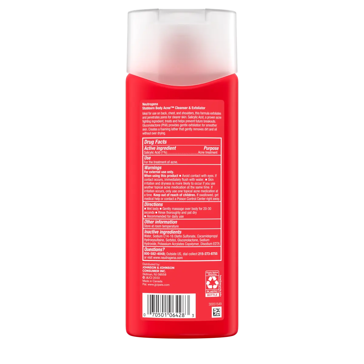 Neutrogena Stubborn Body Acne | 8.5 Fl. Oz Cleanser & Exfoliator