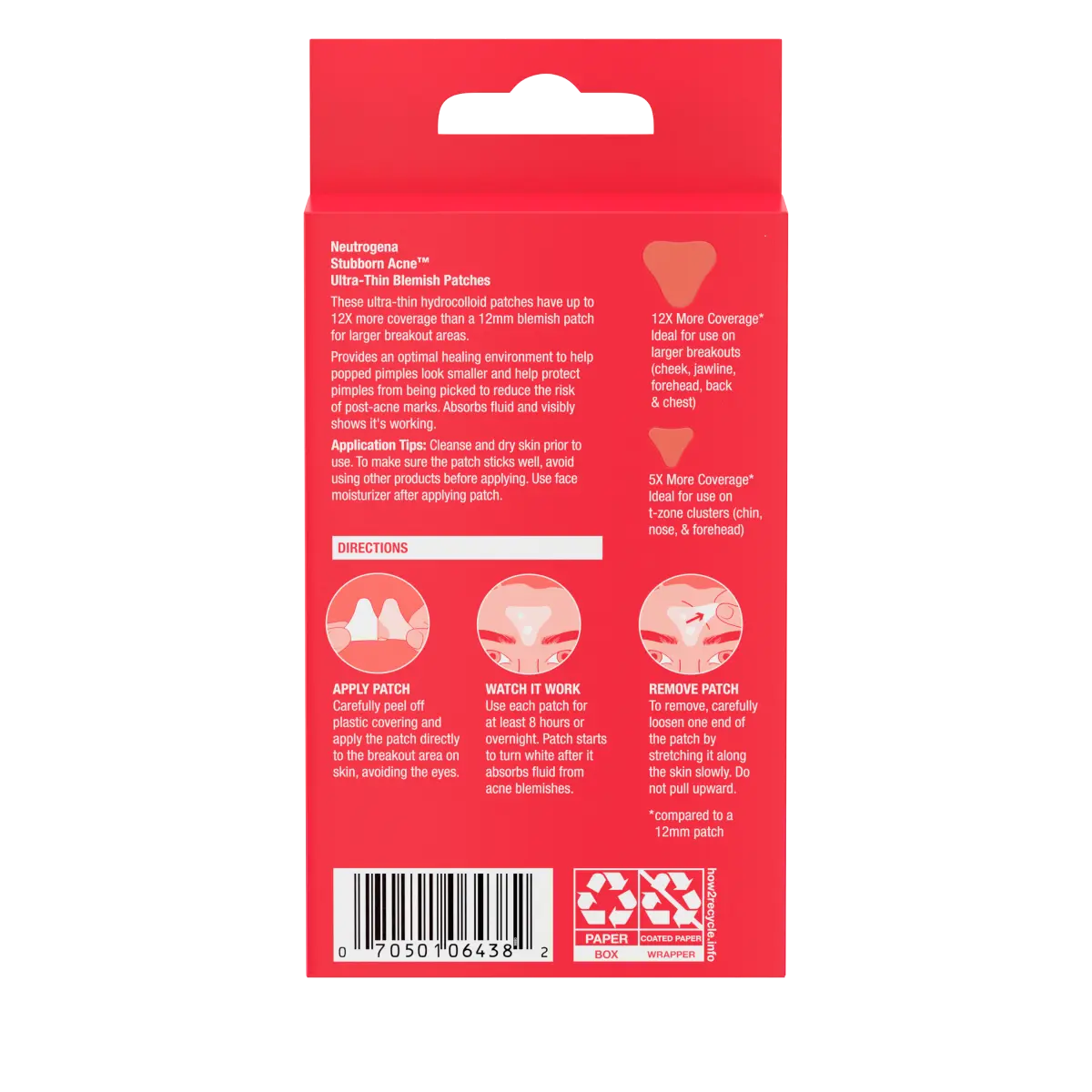 Neutrogena Stubborn Acne Ultra-Thin | Hydrocolloid Facial Patches | 10 Patches