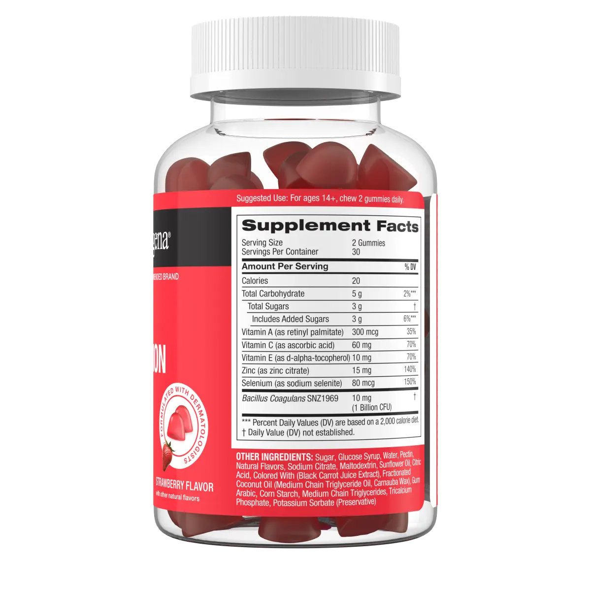 Neutrogena Clear Complexion Antioxidant — 60 Gummies | Strawberry Flavor + Zinc
