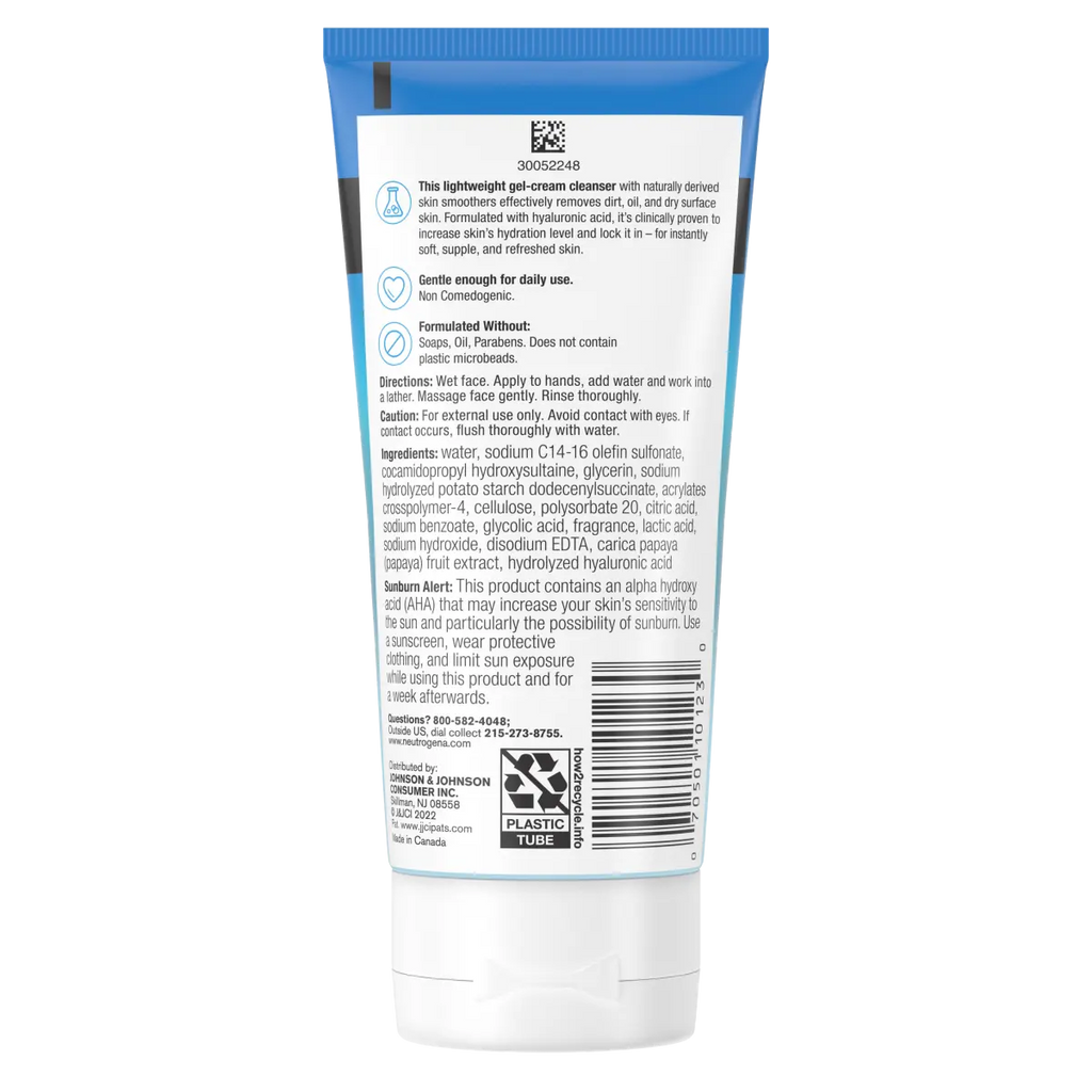 Neutrogena Hydro Boost Daily Gel | Hyaluronic Acid Exfoliating Cleanser | Cream Face Wash