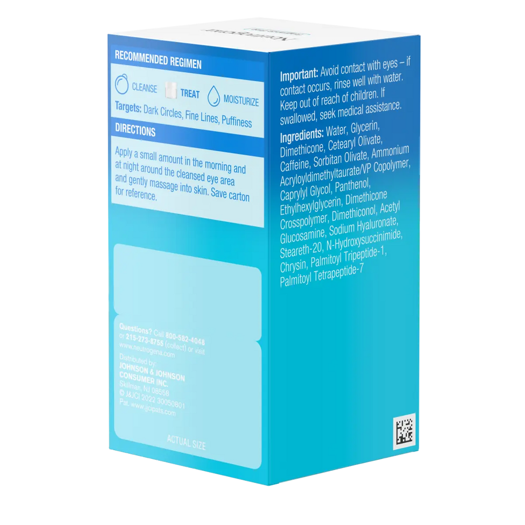 Neutrogena Hydro Boost Caffeine Eye Gel Cream — Fragrance Free, 0.5 Oz