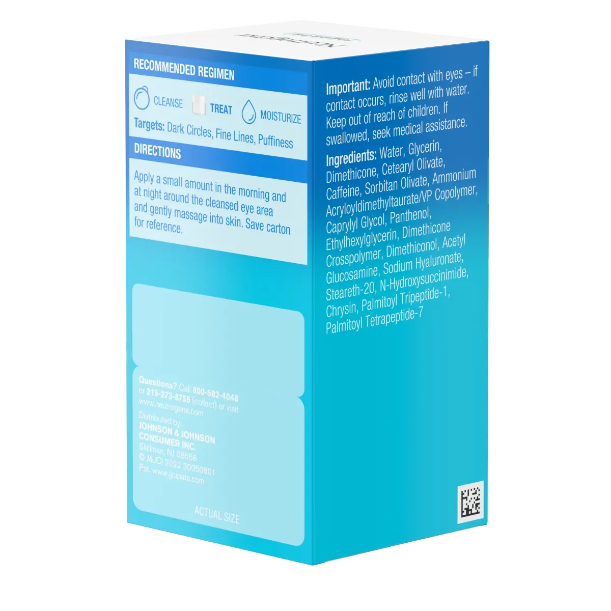 Neutrogena Hydro Boost Caffeine Eye Gel Cream — Fragrance Free, 0.5 Oz